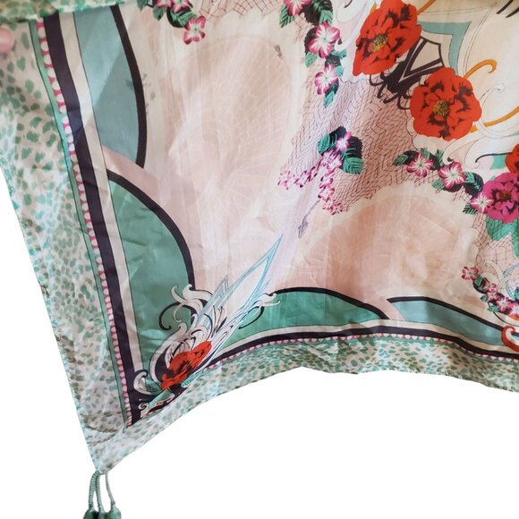 Johnny Was Beautiful Floral Tassel Square Scarf - Picture 7 of 11